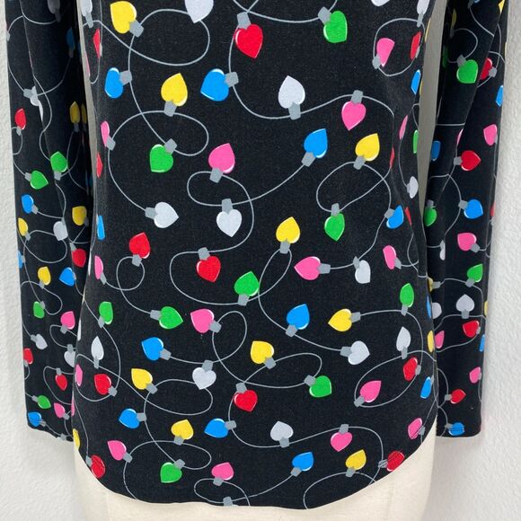 No Boundaries Christmas Lights Soft T Shirt M 7-9 Long Sleeve Holiday Sleepover - Picture 5 of 9